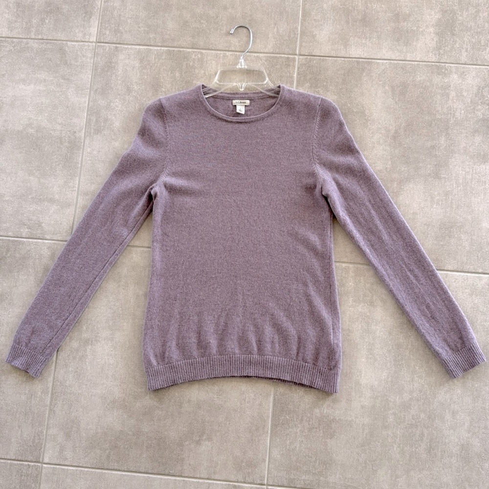 *LIKE NEW* Women's L.L. Bean 100% Cashmere Heather Purple Sweater - Size S - Picture 8 of 8